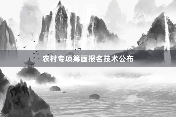 农村专项筹画报名技术公布